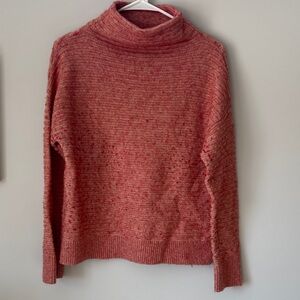Madewell Marled Coral Mock-neck Sweater